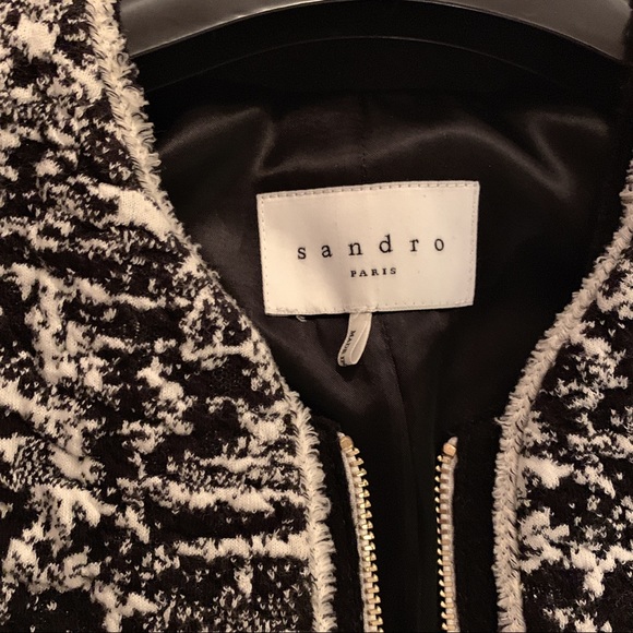 Sandro wool blend round neck jacket - Picture 2 of 7